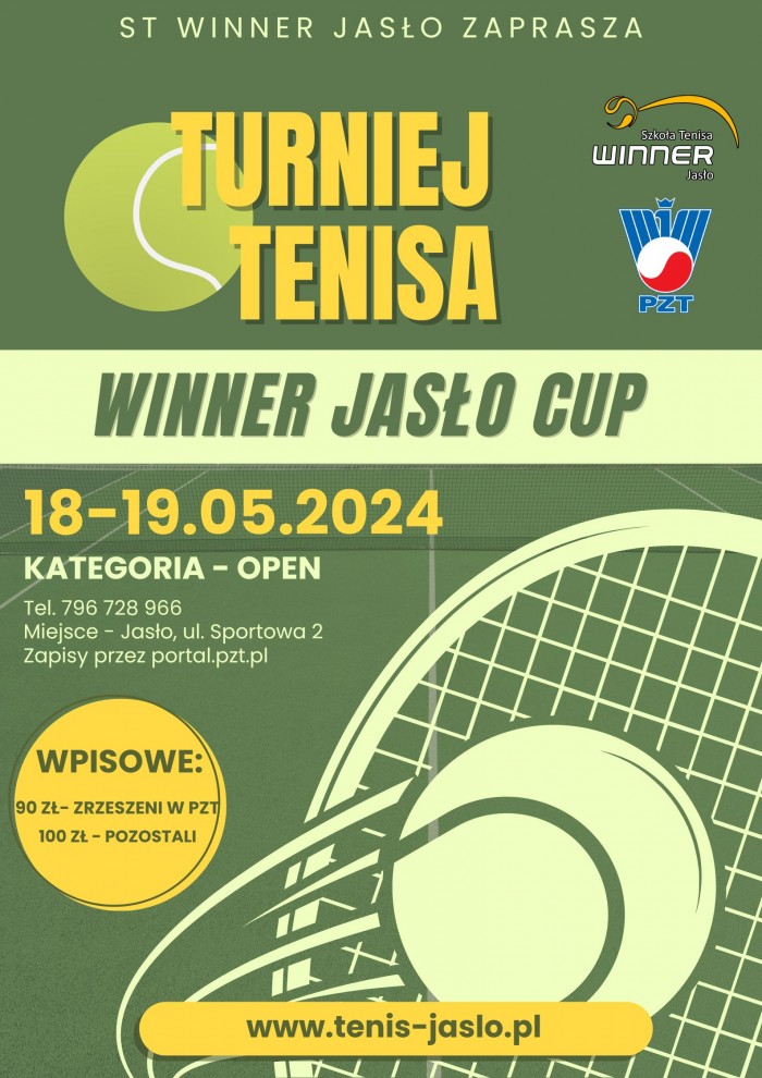 Green Modern Tennis Tournament Poster